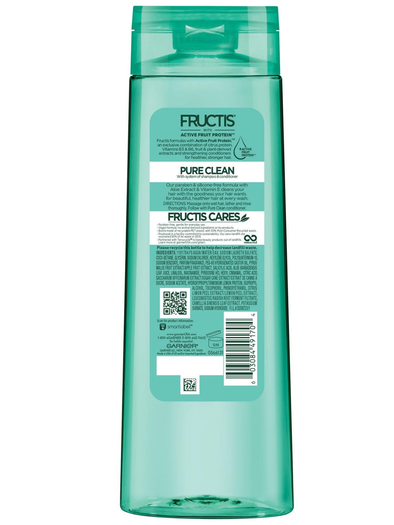 Back view of Pure Clean Shampoo with Aloe.